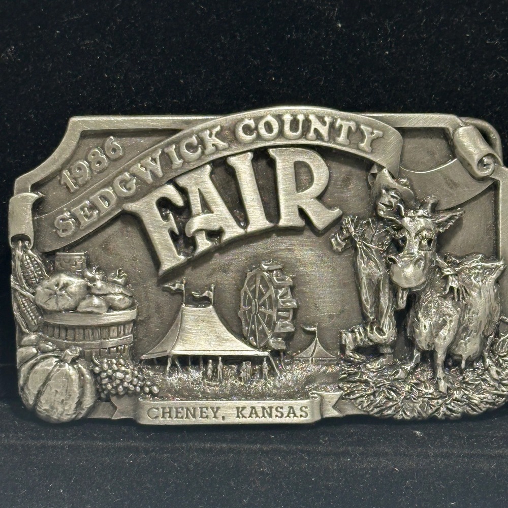 Vintage 1986 Sedgwick County Fair Kansas Limited Edition 55/750 Belt Buckle